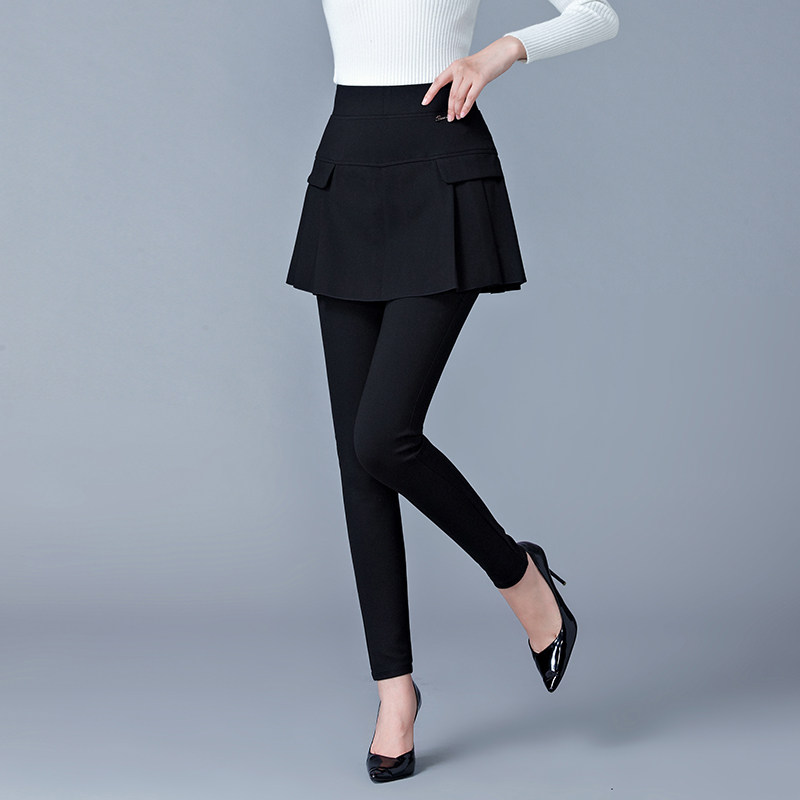 假两件外穿秋季韩版紧身高腰打底裤 紫碧萝打底裤