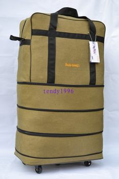 Baoqi Extra Large Canvas 40-Inch Universal Wheel Check Bag 158 Extra Large Capacity Folding Bag Overseas Check Box Luggage