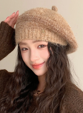 韩版素颜百搭显脸小帽子女秋冬季