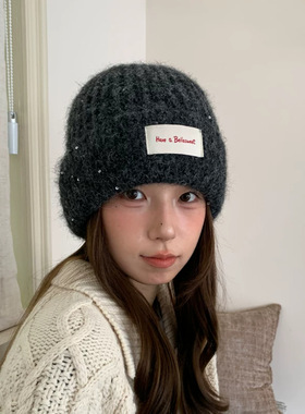 毛线帽女秋冬保暖护耳包头冷帽百