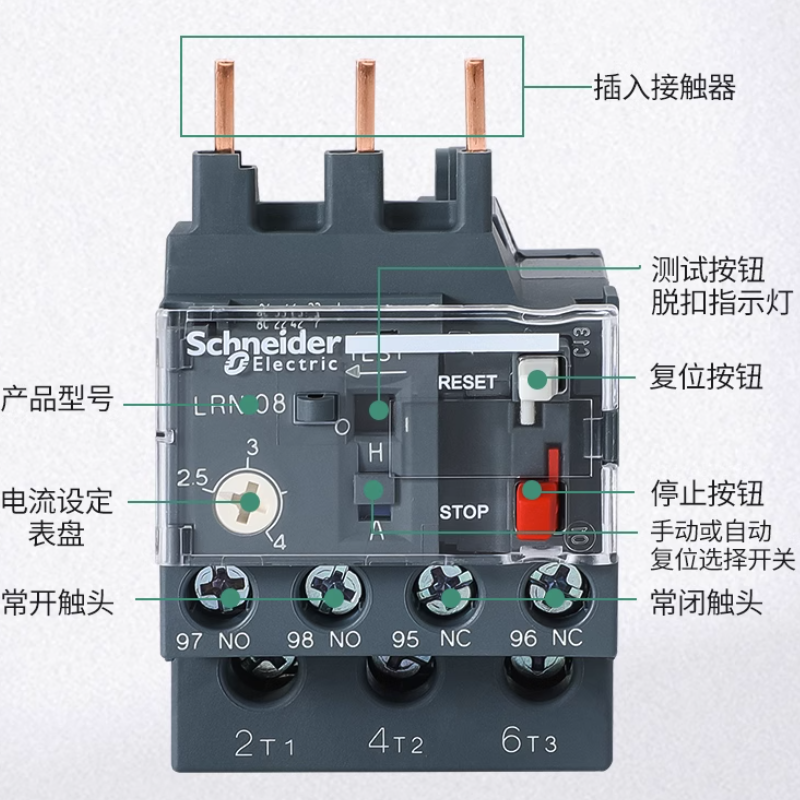 施耐德LRN35N热继电器LRD08C/10C/22C/16C/20C/21C过载保护2.5-4A - 图1