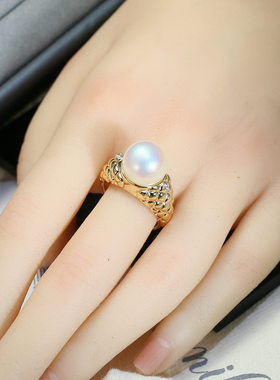 DIY配件 S925纯银高级感珍珠戒指空托 遮瑕指环银托戒托配饰11-14