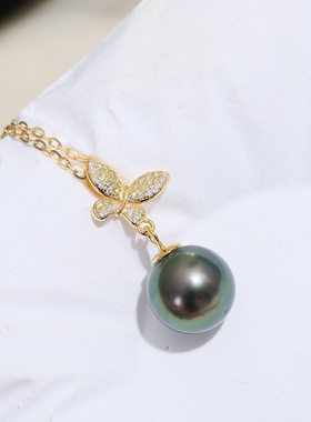 DIY珍珠配件蝴蝶吊坠项坠空托