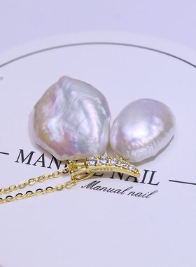 DIY配件S925纯银珍珠吊坠空托巴