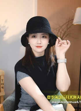 夏季后开叉渔夫帽显脸小遮阳帽女
