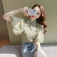 ເສື້ອຢືດ chiffon ຄົນອັບເດດ: ແຂນສັ້ນ floral ທີ່ສວຍງາມ