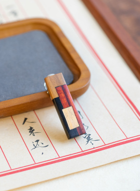 蒙德里安|风格艺术发夹木质拼接简约高级感刘海手工发卡鸭嘴夹侧