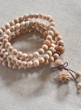 无漆肥城桃木手链多层古风男款