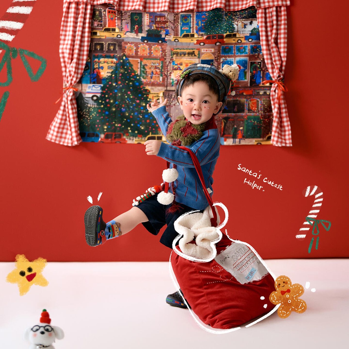 圣诞儿童摄影道具影楼拍照主题3-6岁2025年KD男宝宝婴儿照相衣服 - 图0