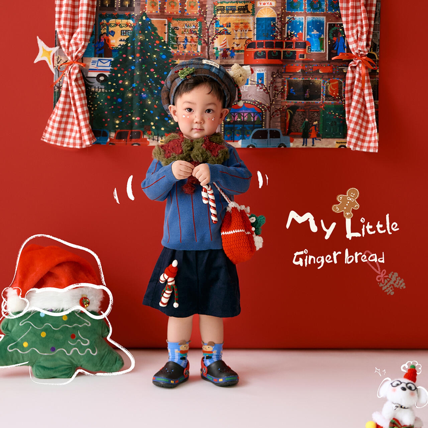 圣诞儿童摄影道具影楼拍照主题3-6岁2025年KD男宝宝婴儿照相衣服 - 图1