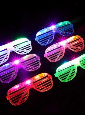 发光眼镜网红蹦迪夜光闪光led灯