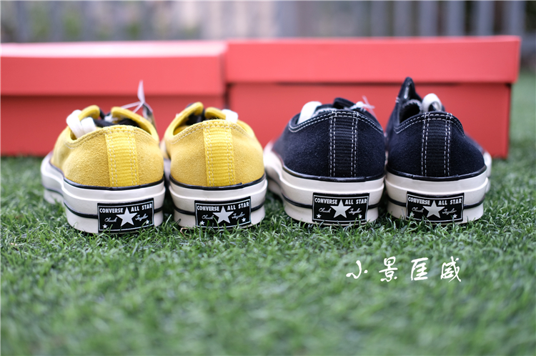 匡威CONVERSE1970S三星标毛皮黑色黄色低帮163759C 163760C