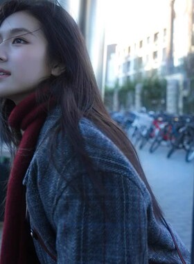 李兰迪同款红色针织微卷边细窄版围巾女冬季颈部装饰围脖2024新款
