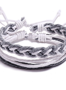 七根心简宋威龙刘浩存同款民族风手工编织手链小清新组合手绳情侣