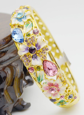 正宗北京景泰蓝手镯女民族风镀金