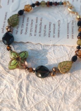 手链系列 | 原创超美全进口捷克琉璃古董珠蝴蝶手链女生礼物