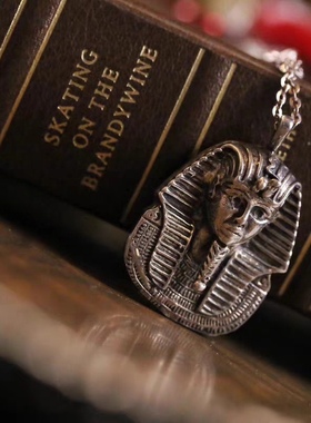 埃及法老图坦卡蒙美国手作925纯银项链吊坠一套西洋中古首饰古着