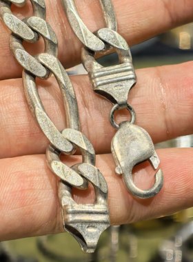 重工 意大利 哈雷摇滚 925纯银老银手链一条 中性百搭款 重36.5克