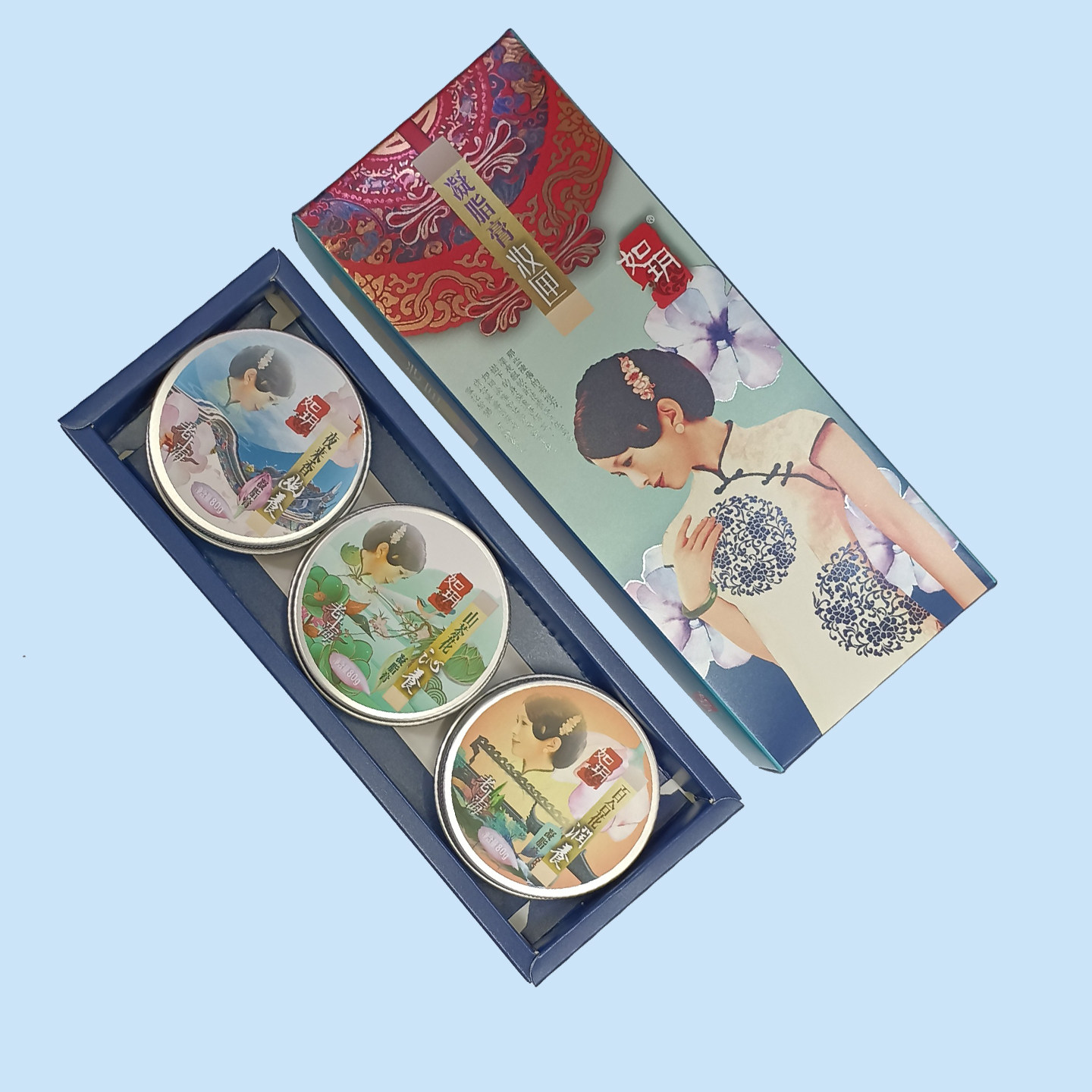 老上海国货雪花膏如玥凝脂膏妆匣补水护肤保湿滋润护理套装礼品盒,淘宝优惠券,粉丝福利购,淘宝优惠卷