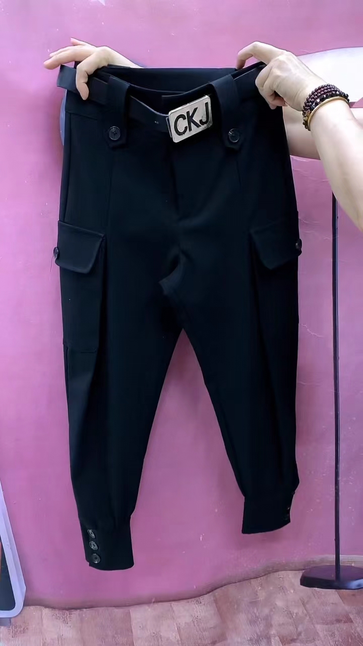 新款洋气休闲马丁裤女2025年秋季高品质宽松遮肉显瘦束脚工装裤潮 - 图3