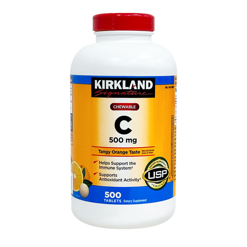 现货保税 Kirkland/柯克兰玫瑰果维生素C 橙味VC咀嚼片500mg500片 - 图3