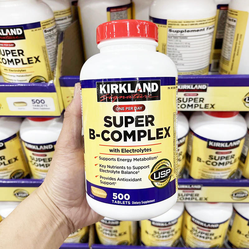 现货保税Kirkland Super B-Complex柯克兰复合维生素B族VB片500粒 - 图0