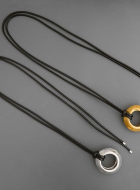 HABI同款大圆环项链复古做旧沙丘粗野派个性轻奢简约长款圆环项链