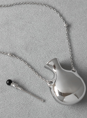 24年新款HABI香水瓶项链 轻奢简约高级感秋冬新款银色长款毛衣链