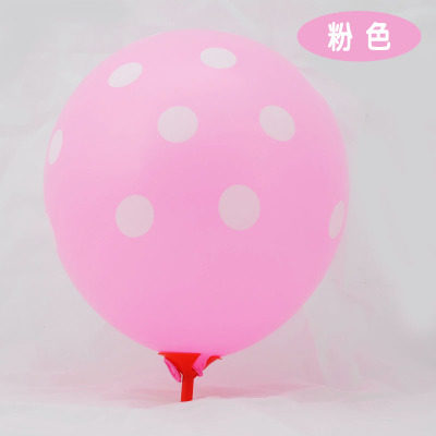 12寸加厚气球圆点波点斑点拍照婚庆礼品派对生日装饰气球包邮 - 图0