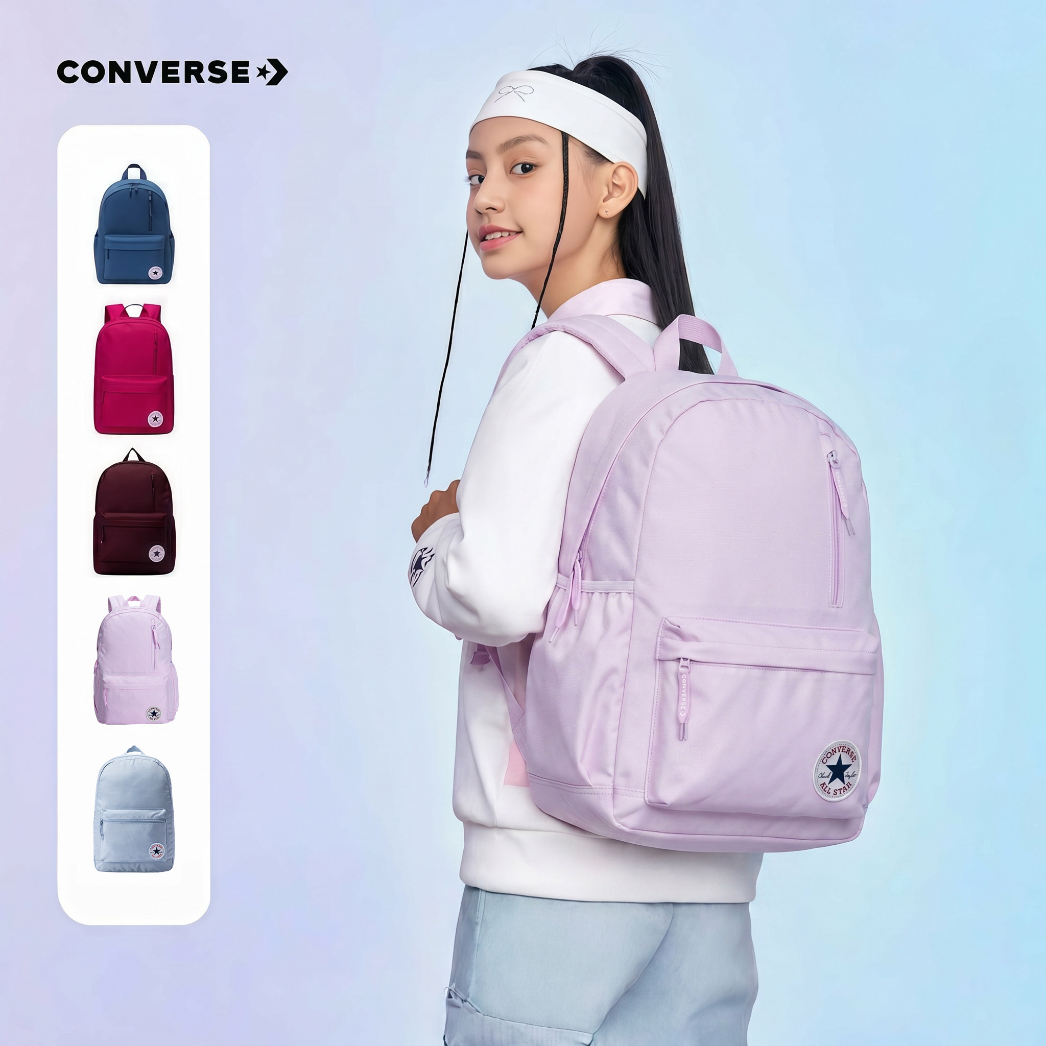 Converse backpack for junior high school students, men and women, large capacity
