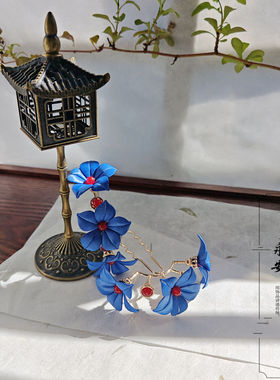 永安不停发钗缠花仿点翠汉服发饰