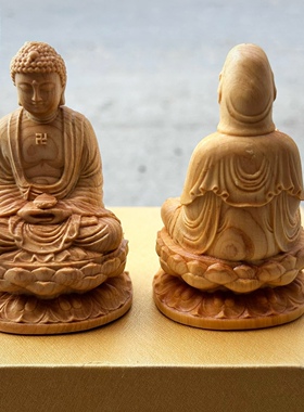 实木雕刻如来佛祖释迦摩尼崖柏