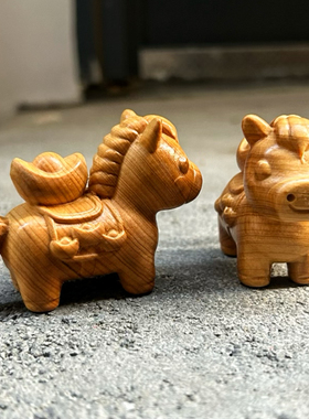 福马实木工艺品生肖马唐马白龙马