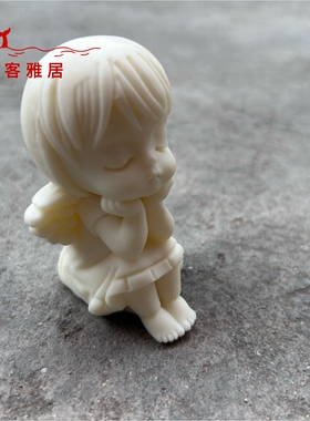 象牙果天使女孩可爱卡通动漫玩偶菩提果摆件手把件创意礼品书房