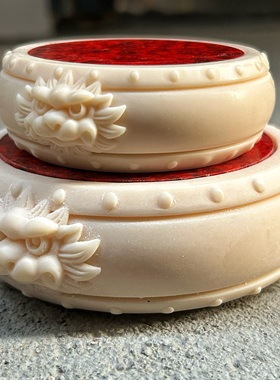 象牙果双层莲花底座镶嵌瘿木瘤疤空间装饰摆件底托玄关办公室陈设