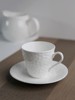 Pure white bone china coffee cup and saucer set, hammered coffee set, household exquisite black tea afternoon tea cup and saucer