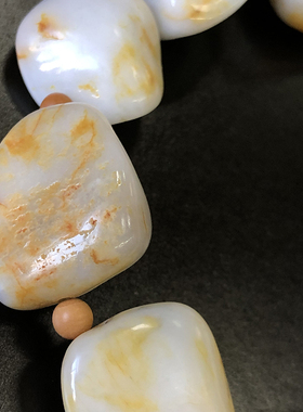 新疆和田玉籽料手串男款原皮文玩