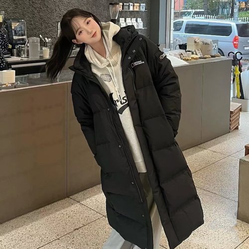亏本处理  清仓特价长款连帽过膝羽绒服男女同款学生加厚冬装外套 - 图0