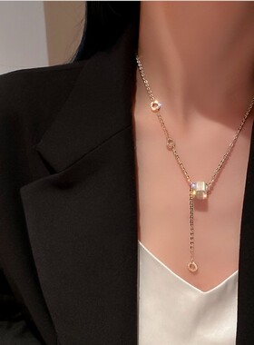 猫眼石设计感饰品小蛮腰项链