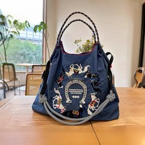 ball chain of horse embroidery large capacity portable sails cloth bag thousands of miles horse eco-friendly supermarket shopping bags