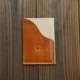 Card bag Italian vegetable tanned leather handmade