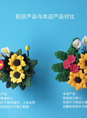 diy植物向日葵手工仿真微缩盆景