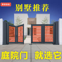 Villa Courtyard Garden Wall Garage Electric Levitation Folding Gate Aluminium Art Fence Gate Automatic Double Open Doors