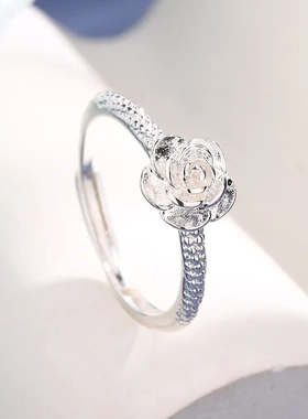 麻花玫瑰花戒指浪漫之花戒子小红书爆款小花朵指环送妈妈女友礼物