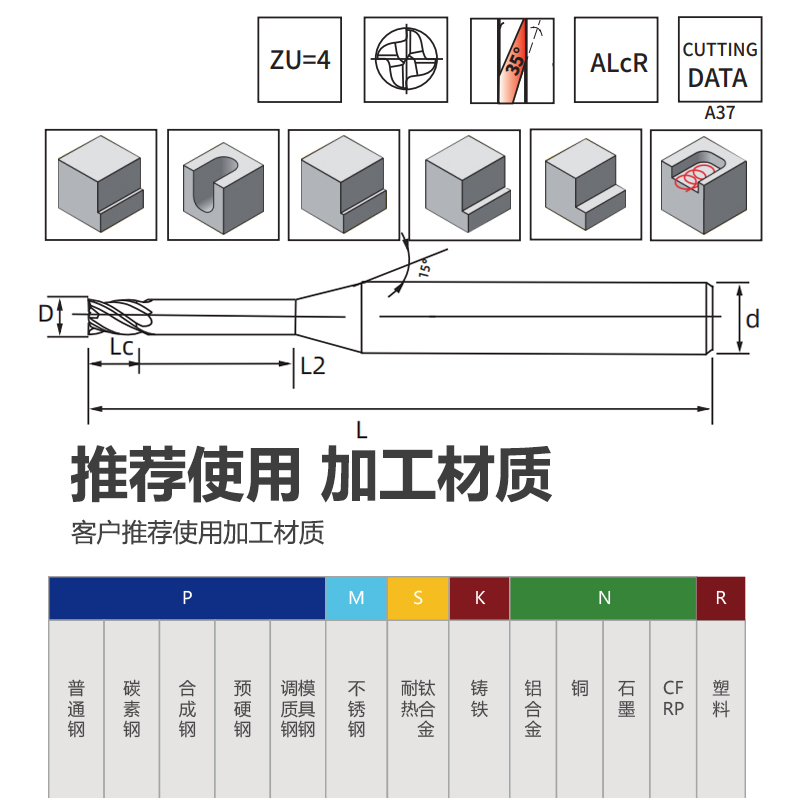 钨钢深沟铣刀长避空整体合金深孔加工2刃0.8-12.0加长避空铣刀 - 图2