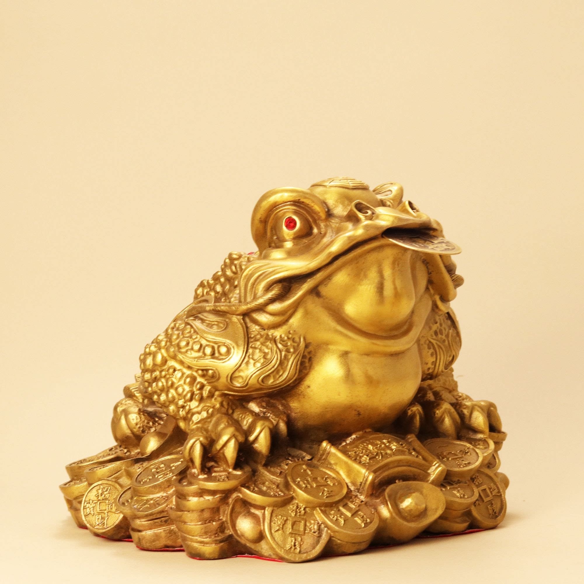 黄铜三足金蟾办公室客厅书房新中式摆件热卖大号蟾蜍店铺开业礼品