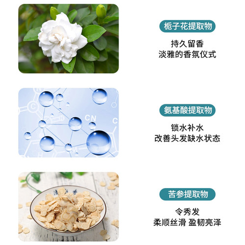 隆帕斯白栀子花洗发水沐浴露控油去屑止痒蓬松持久留香柔顺去屑 - 图0
