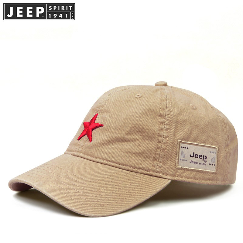 JEEP吉普春夏新款鸭舌帽红星男女遮阳帽户外休闲棒球帽纯棉百搭款