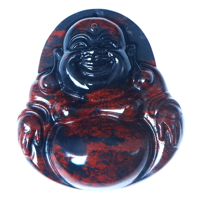 Natural pendant necklace Big Belly Buddha for men and women chicken blood jade