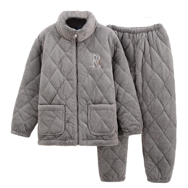 男式冬装睡衣2025新款加绒加厚珊瑚绒法兰冬天保暖三层夹棉居家服,淘宝优惠券,粉丝福利购,淘宝优惠卷